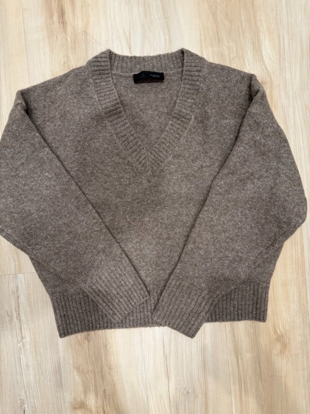ZARA V-Neck Sweater | Size Small | Taupe